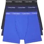 Calvin Klein Men's 3 Pack Stretch Cotton Boxer Briefs Blue Size Medium