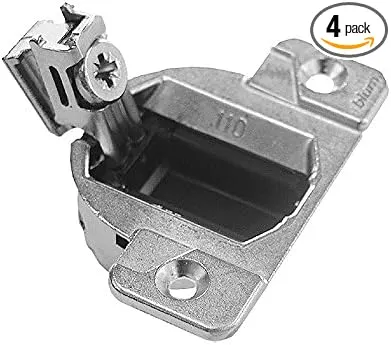 Blum 33.3600x4S 33.3600 Compact 33 Screw on 110 Degree Opening Face Frame Hinge, Zinc Die-Cast (Pack of 4 with Screws), Nickel Finish