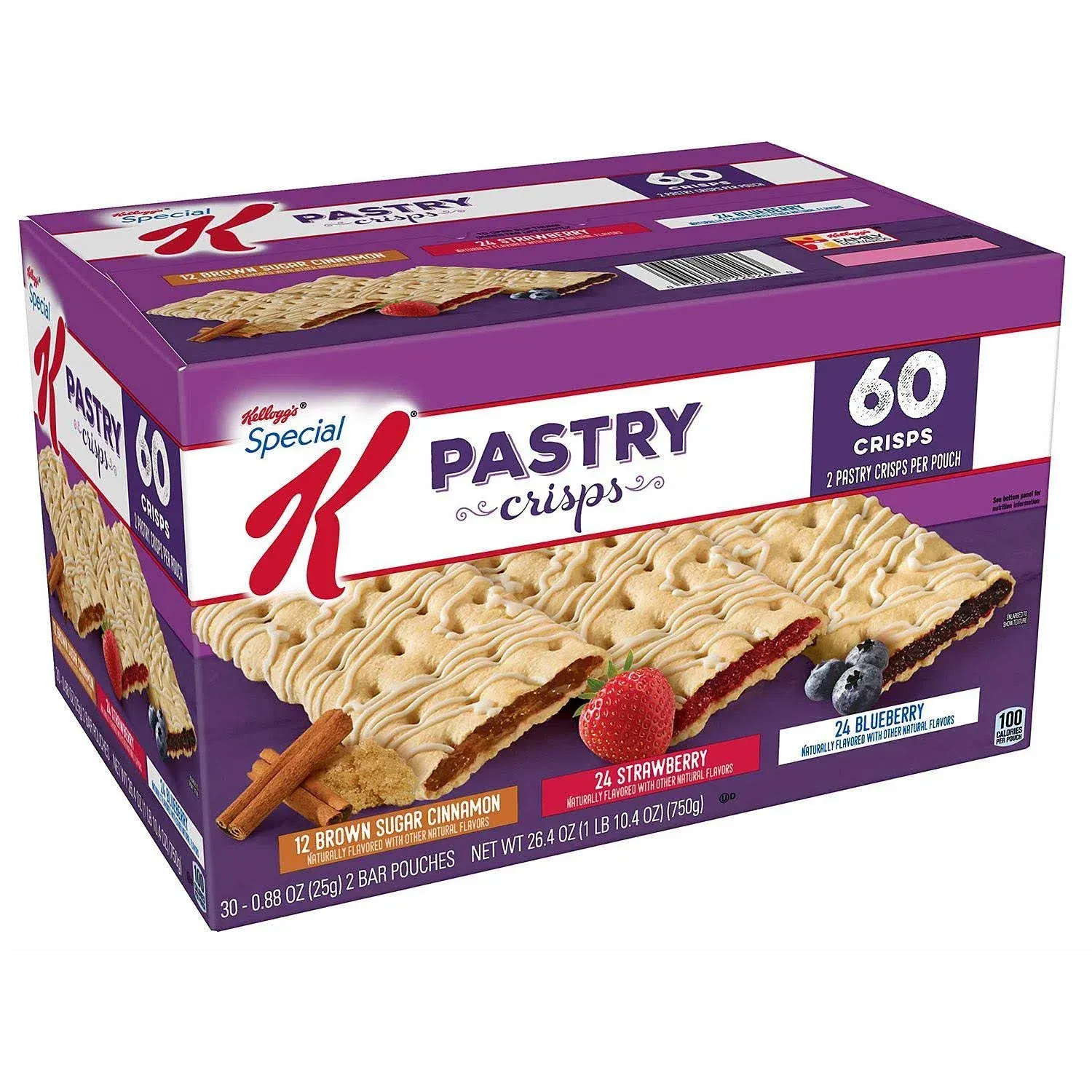 Special K Pastry Crisps, Strawberry/Blueberry/Brown Sugar Cinnamon, Variety Pack, 30 Pack - 30 pack, 0.88 oz