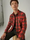 "Lucky Brand Men's Buffalo Plaid Knit Shirting"