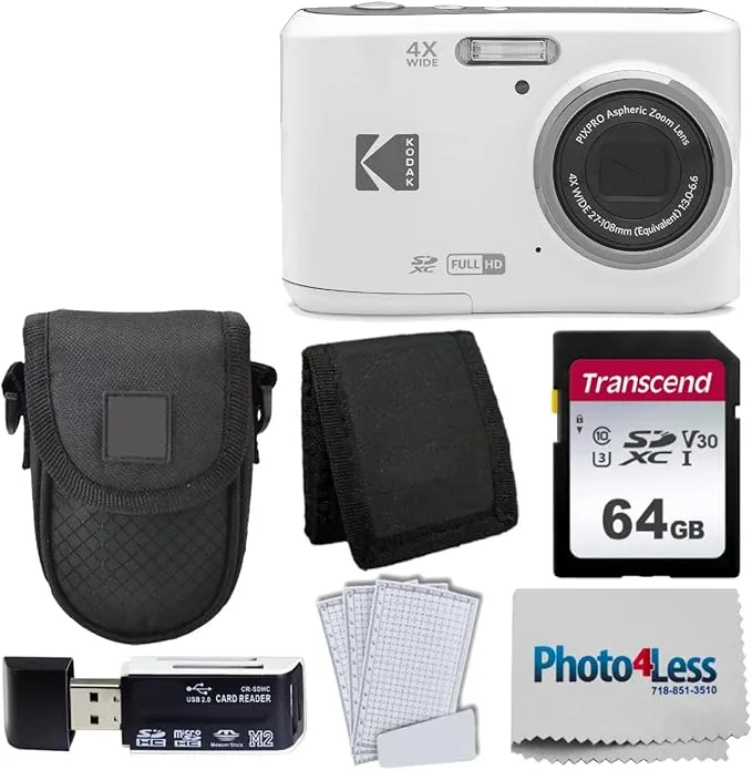 Kodak Pixpro FZ45 Digital Camera + Black Point & Shoot Camera Case + Transcend 64gb SD Memory Card + Tri-Fold Memory Card Wallet + Hi-Speed SD USB