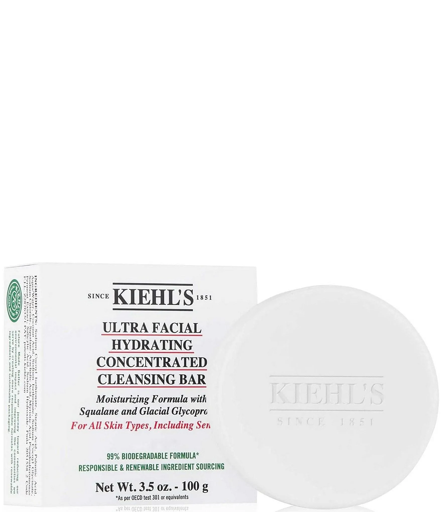 Kiehl&#039;s Ultra Facial Hydrating Concentrated Cleansing Bar 3.5 oz / 100 g *NEW*