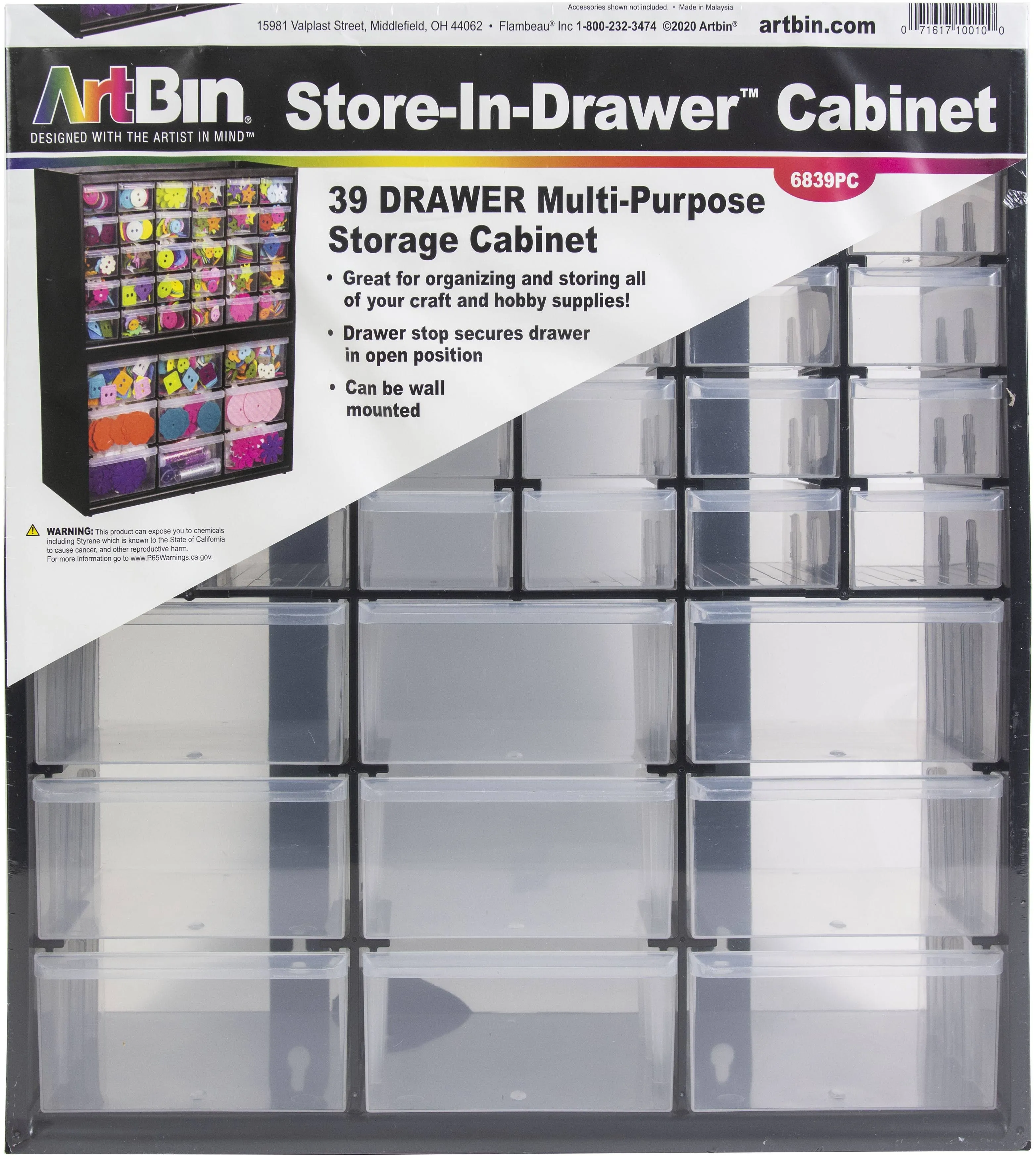 ArtBin Store N Drawer Cabinet, 39 Drawers, 6839PC, 1 Piece, Craft and Hobby Storage