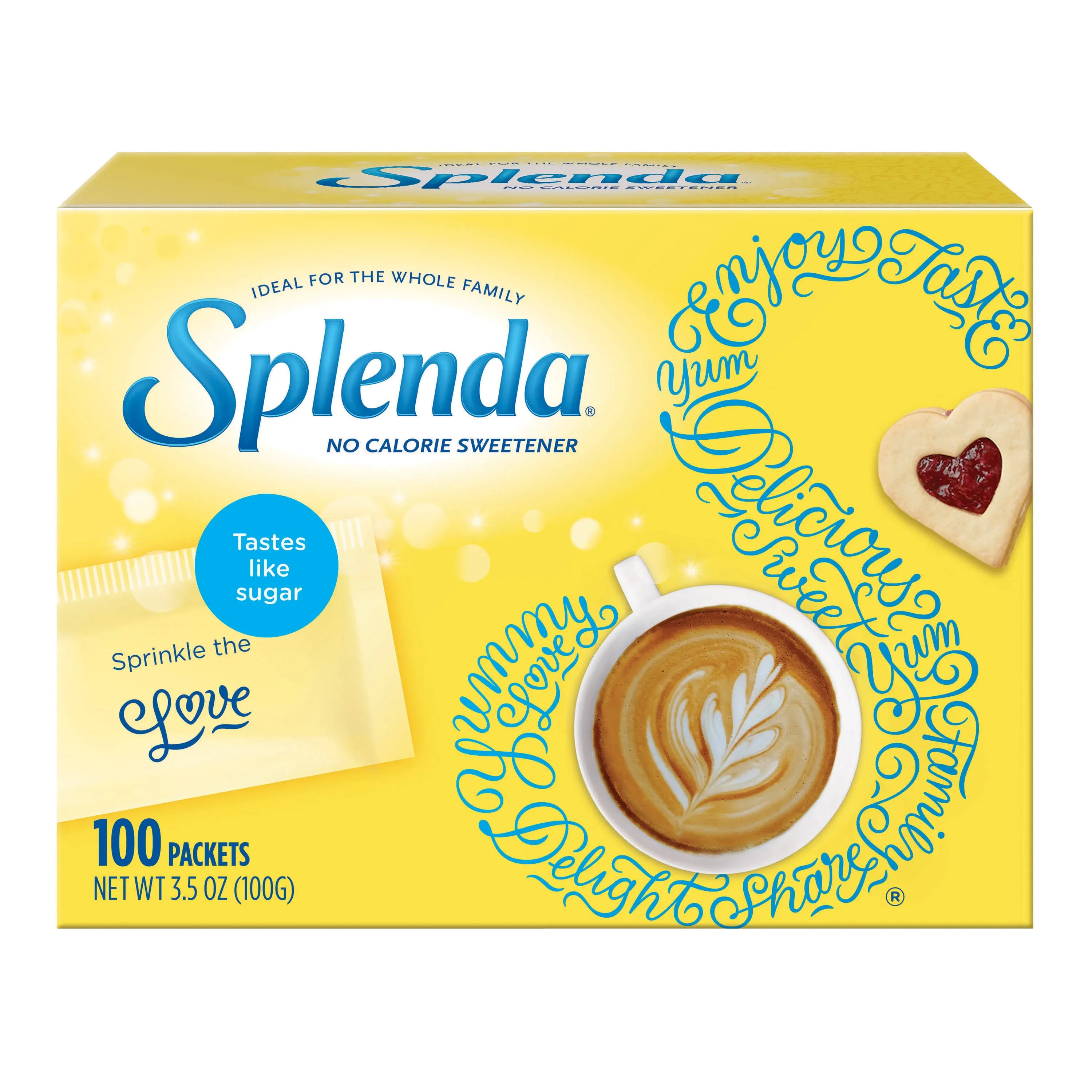 Splenda No Calorie Sweetener Packets - Packet - 0.035 oz (1 g) - Artificial Sweetener - 100/Box