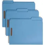 Smead Top Tab Colored 2-Fastener Folders, 1/3-Cut Tabs, Letter size, Blue, 50/Box