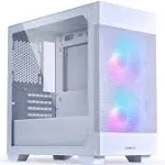 LIAN LI High Airflow Micro ATX PC Case, RGB Gaming Computer Case, Mesh Front Panel Mid-Tower Chassis with 2x140mm ARGB PWM Fans Pre-Installed, Tempered Glass Side Panel (LANCOOL 205M MESH, Snow)