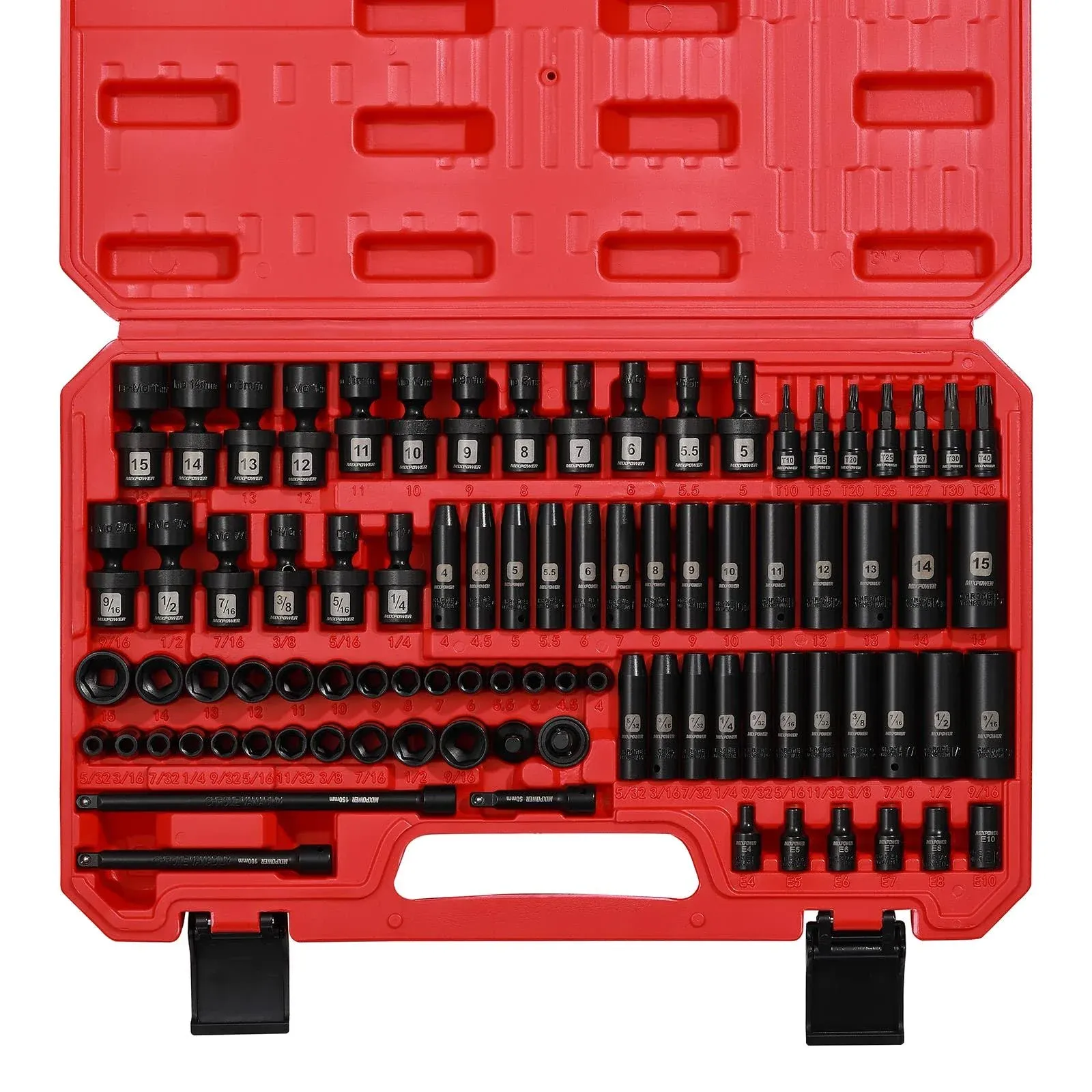 MIXPOWER 86PCS 1/4" Drive Master Impact Socket Set