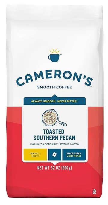 Camerons Coffee, Whole Bean, Light Roast, Toasted Southern Pecan - 32 oz