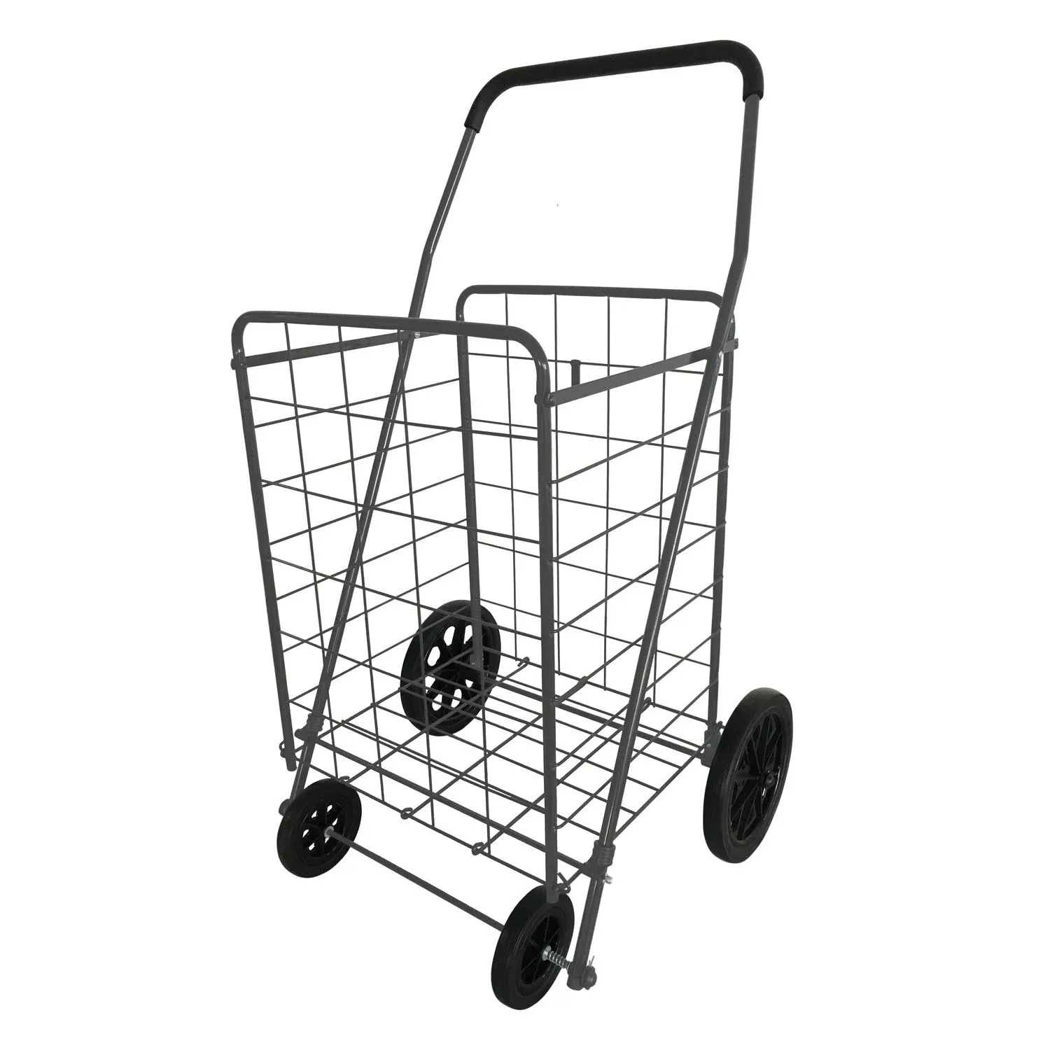 Apex 6029571 40.6 x 21.7 x 24.4 in. Gray Collapsible Shopping Cart