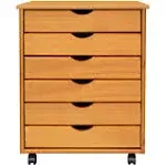 Adeptus Solid Wood 6+2-Drawer Wide Roll Cart