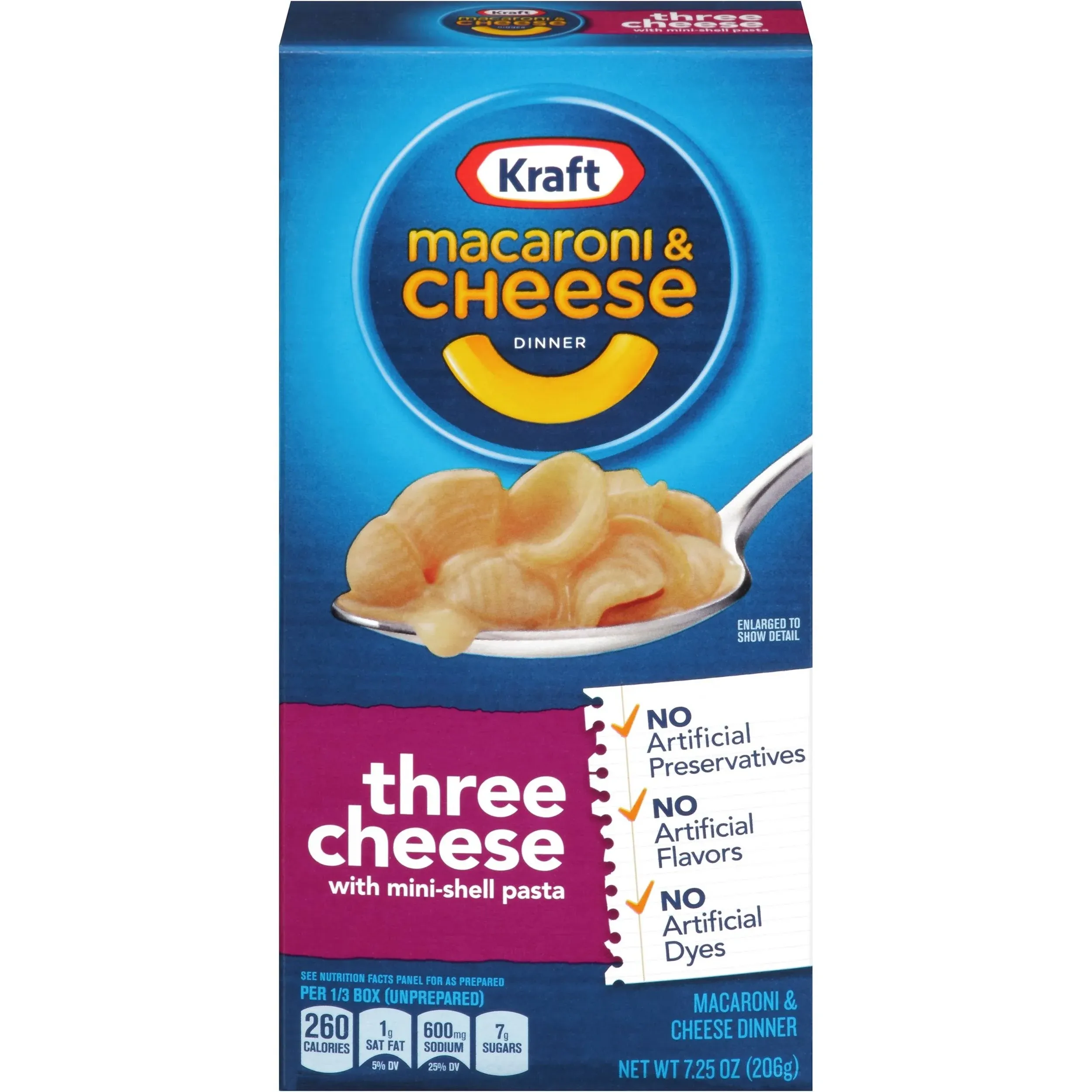 Kraft Macaroni & Cheese Dinner Three Cheese - 7.25 oz