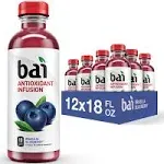 Bai Flavored Water, Brasilia Blueberry, Antioxidant Infused Drinks, 18 Fluid Ounce Bottle (Pack of 12)