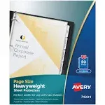 Avery Top-Load Poly Three-Hole Sheet Protectors Non-Glare Letter 50/Box 74204