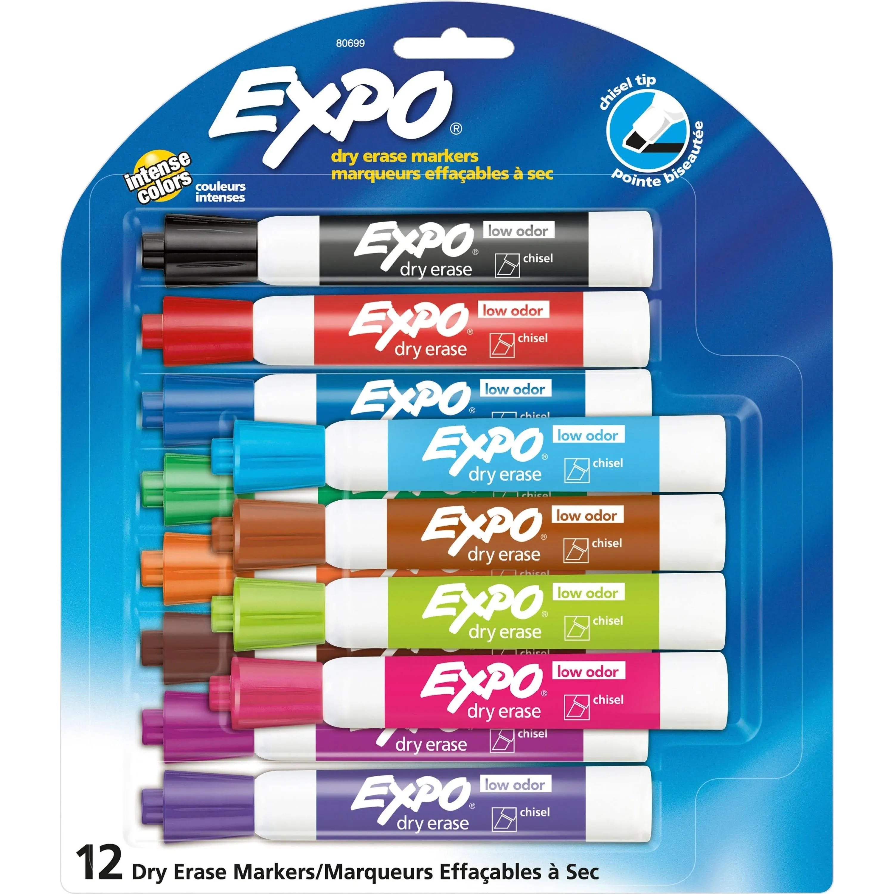 Expo Low-Odor Dry Erase Chisel Tip Markers