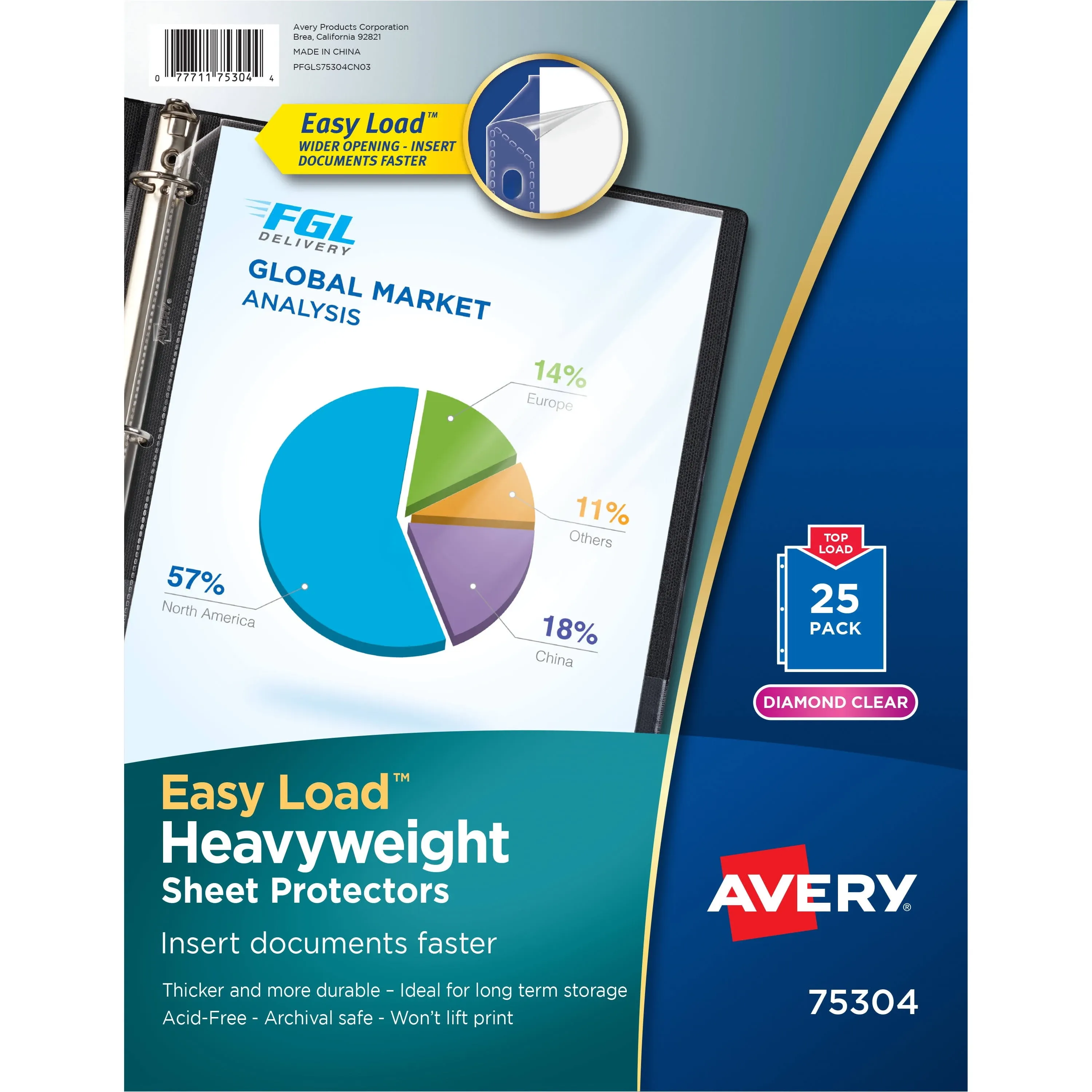 Avery Diamond Clear Heavyweight Sheet Protectors, Acid Free, Pack of 25 (75304)