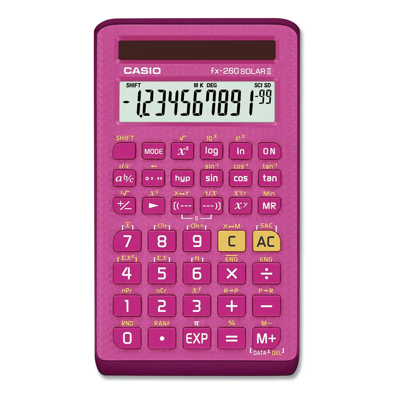 Casio FX-260 Solar II All-Purpose Scientific Calculator 10-Digit LCD Pink