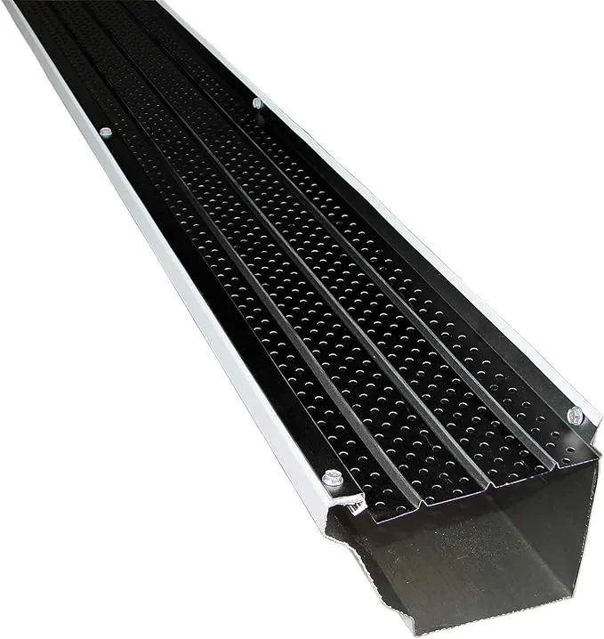 FlexxPoint 30 Year Gutter Cover System, Black Commercial 6" Gutter Guards, 22'