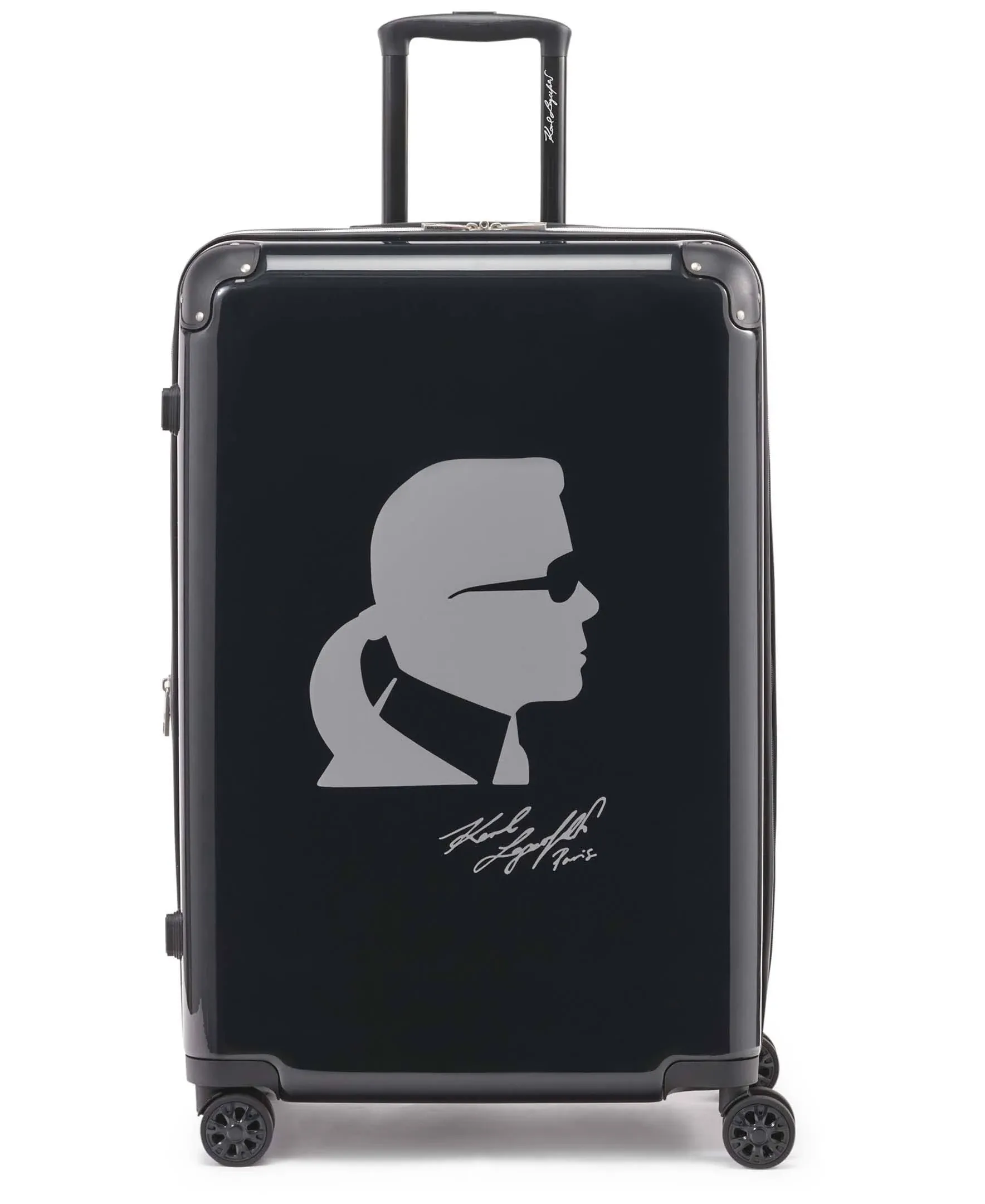 28-Inch Metallic Karl Spinner Suitcase