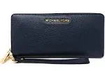 Michael Kors Large Continental Wallet Wristlet Navy Blue