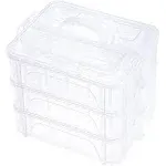 New brothread 3 Layers Stackable Clear Storage Box/Organizer for Holding 60 Spools Home Embroidery & Sewing Thread (Spool Size Requirement: Height≤2.2"/5.6CM; Width≤1.69"/4.3CM)