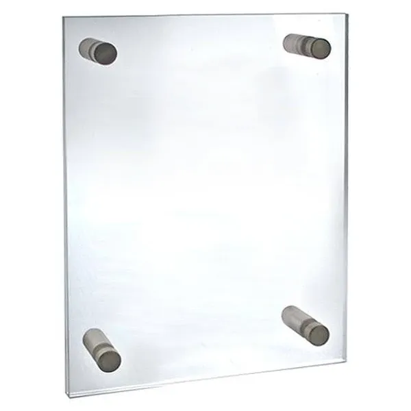 Floating Acrylic Wall Frame with Silver Stand Off Caps: 8.5" x 11" Graphic Size, Overall Frame Size: 12.5" x 15", GIFT SHOP