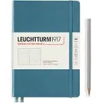 LEUCHTTURM1917 - Notebook Hardcover Medium A5-251 Numbered Pages for Writing and Journaling (Stone Blue, Dotted)