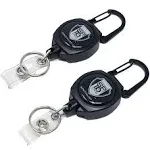 2 Pack - KEY-BAK USA Sidekick Retractable Badge Reels - Heavy Duty ID Holder