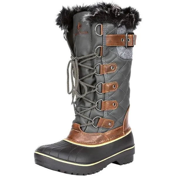 Womens Insulated Waterproof Winter Snow Boots Fur Lined Warm Outdoor Ski Boots