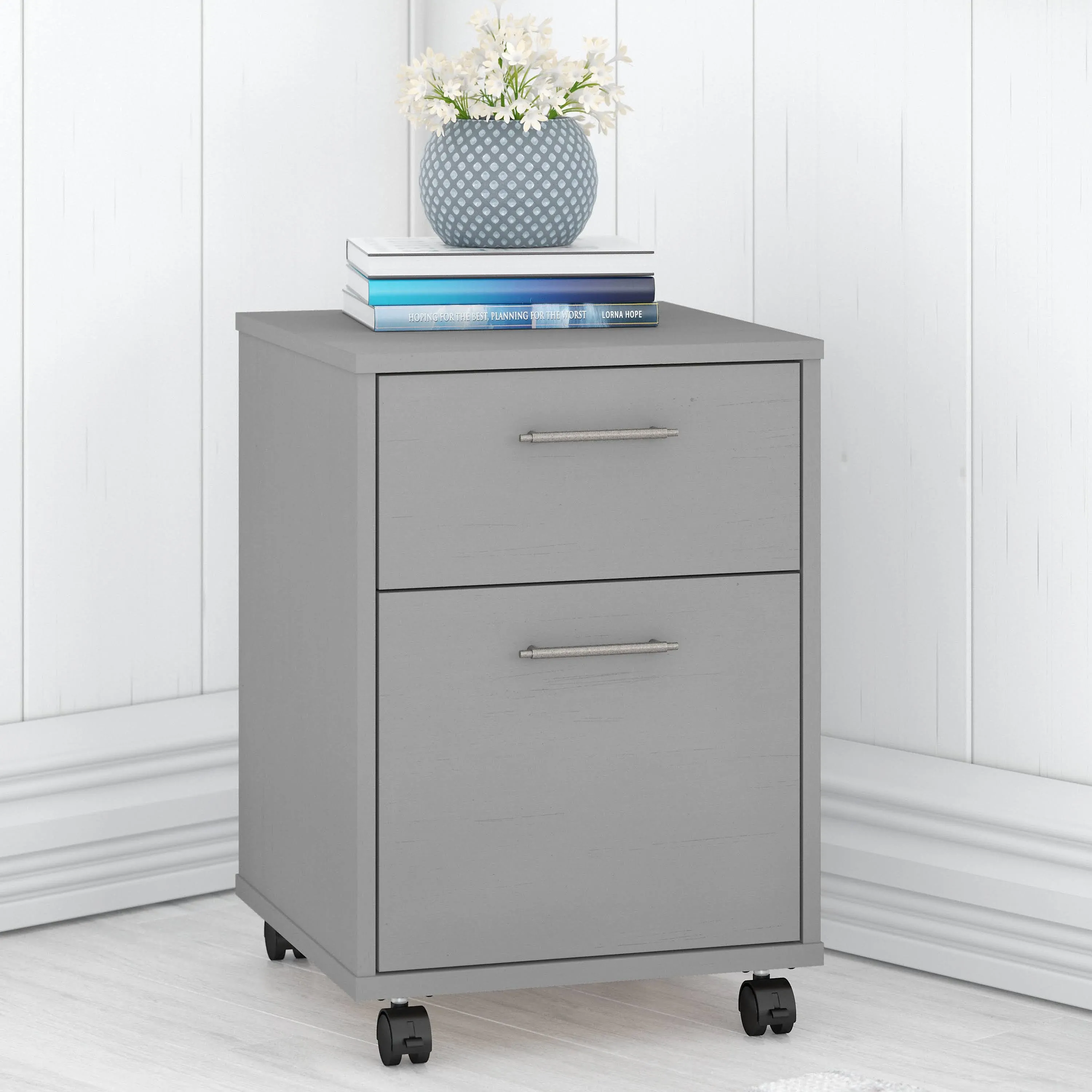 Key West 2 Drawer Mobile File Cabinet in Cape Cod Gray - Engineered Wood