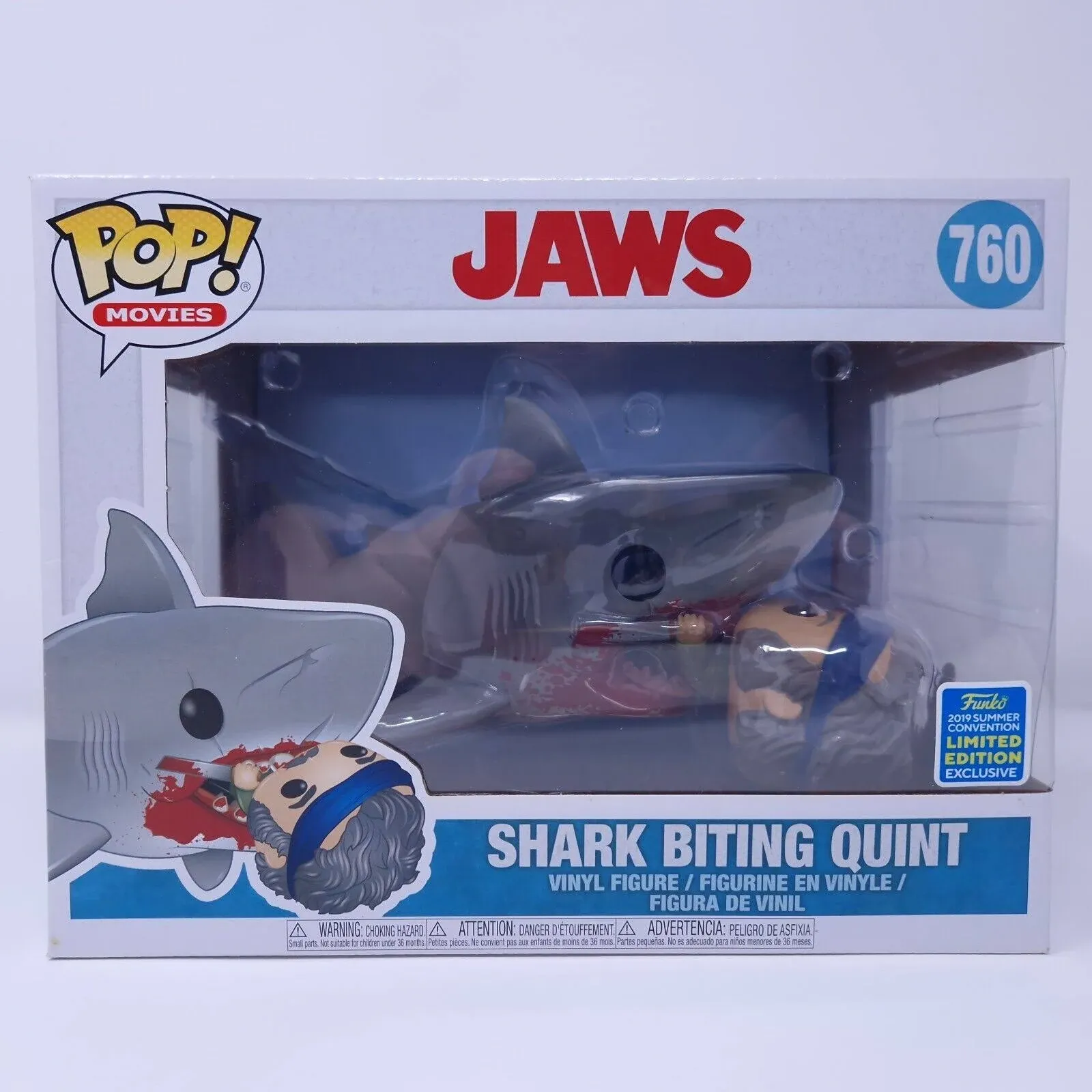 Funko POP! Movies Jaws: Shark Biting Quint Figure - 2019 Convention Exclusive