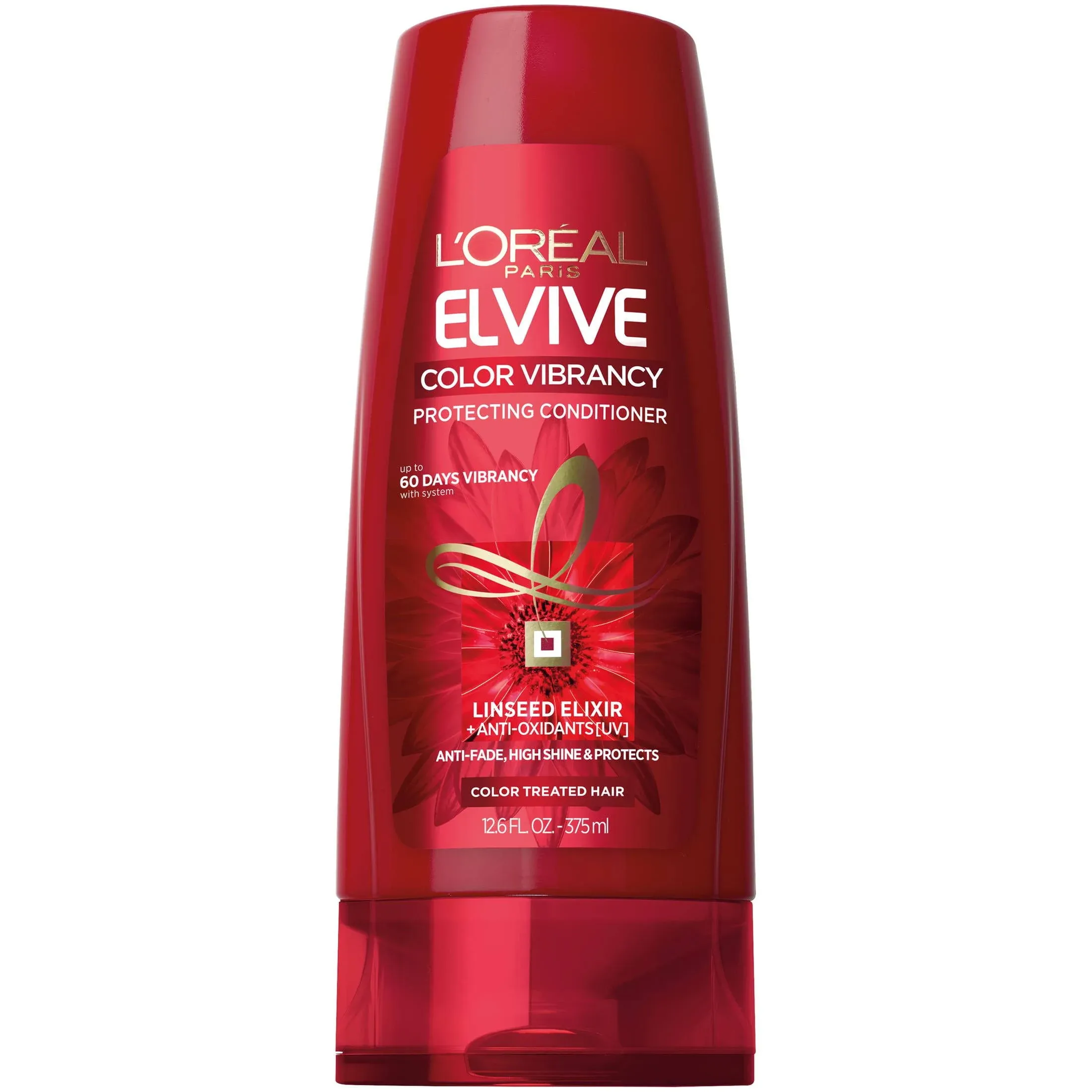 "L'Oreal Paris Elvive Color Vibrancy Protecting Conditioner, for Color Treated Hair, Conditioner with Linseed Elixir and Anti-Oxidants, for Anti-Fade, High Shine, and Color Protection, 12.6 oz"