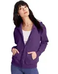 Hanes ComfortSoft EcoSmart Women's Full-Zip Hoodie Sweatshirt O4637 - Violet Splendor Heather - M