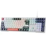 K668 RGB Gaming Keyboard, 104 Keys + Extra 4 Hotkeys Wired Mechanical Keyboard W