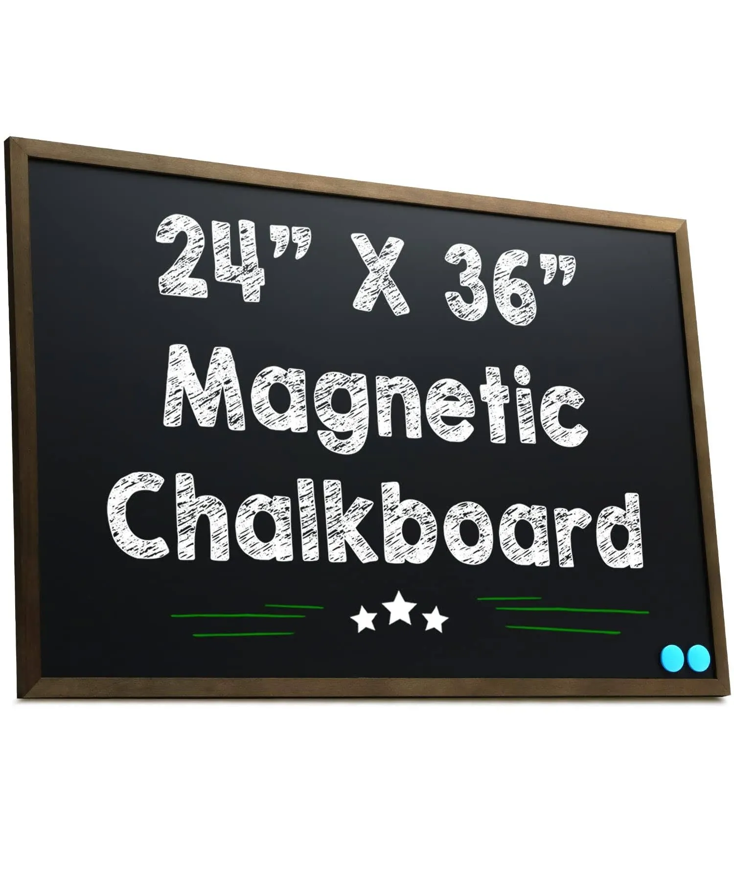 Besso 24 x 36 Magnetic Chalkboard Blackboard - Large Hanging Framed Wall Chalk ...