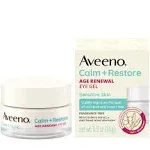 Aveeno Calm + Restore Age Renewal Anti-Aging Eye Gel, Under Eye Cream with Nourishing Oat & Cranberry Extract Visibly Improves the Look of Wrinkles & Crow's Feet, Fragrance Free, 0.5 oz