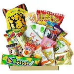 Happy Dagashi Box 20pcs Ver.2 Japanese Candy Assortment Umaibo Snack Potato Chip Gumi Squid Chocolate w/ Akiba King Sticker