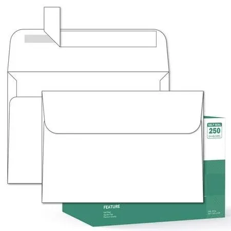 A7 Printable White 5x7 Envelopes 250 Pack - Eco Friendly - Quick Self Seal, f...