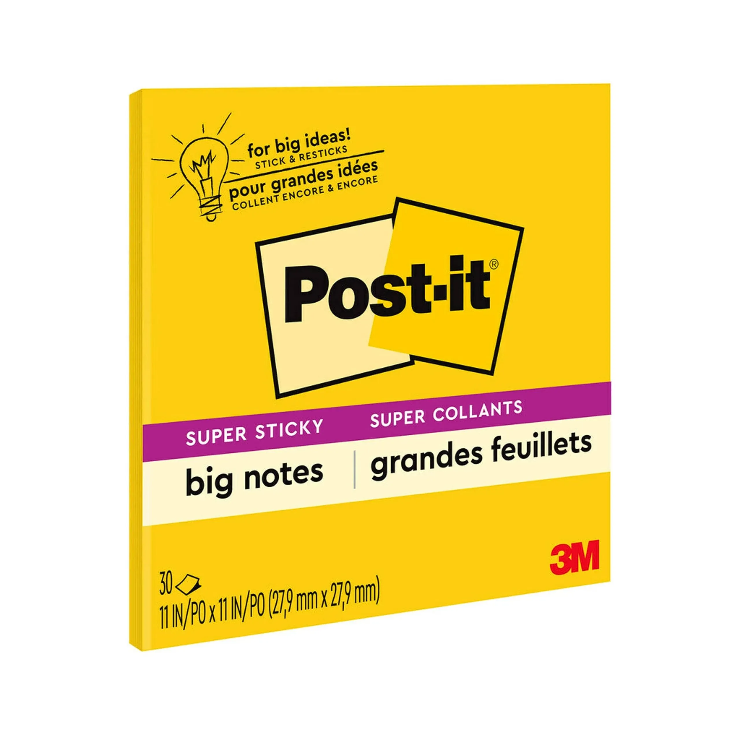 Post-it Super Sticky Big Notes, Yellow - 30 sheets