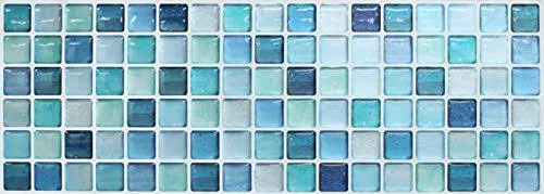 BEAUSTILE Decorative Tile Stickers Peel and Stick Backsplash Fire Retardant Tile Sheet (2pcs) (R, N.Blue)