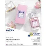 Avery Easy Peel Labels 1-1/2" x 1-1/2" Square 600 Labels