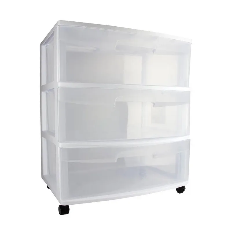 Sterilite 3 Drawer Wide Cart