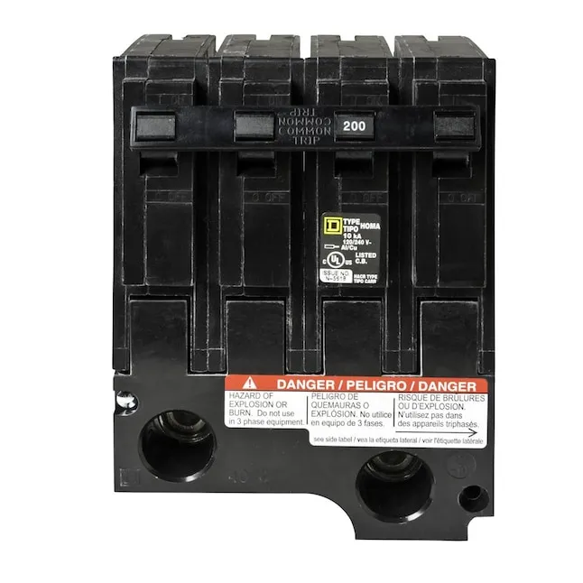 Square D Homeline 200-amp 2-Pole Standard Trip Circuit Breaker | HOM2200BB