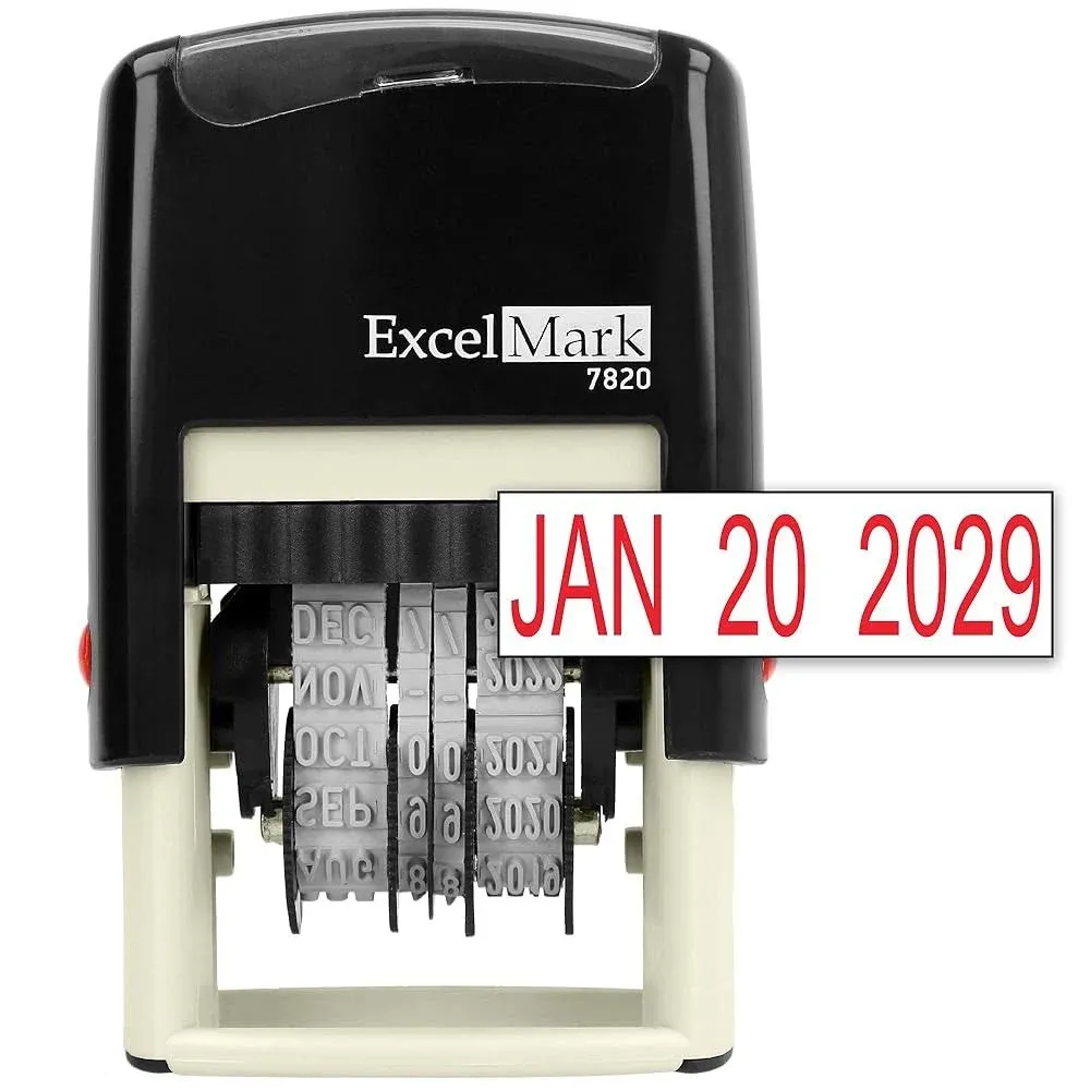 ExcelMark 7820 Self-Inking Rubber Date Stamp