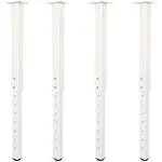 QLLY Adjustable Square Table Leg, 24-40 inch, 60-100cm, Home Office Custom DIY Table Legs, Furniture Leg Set (4, White)