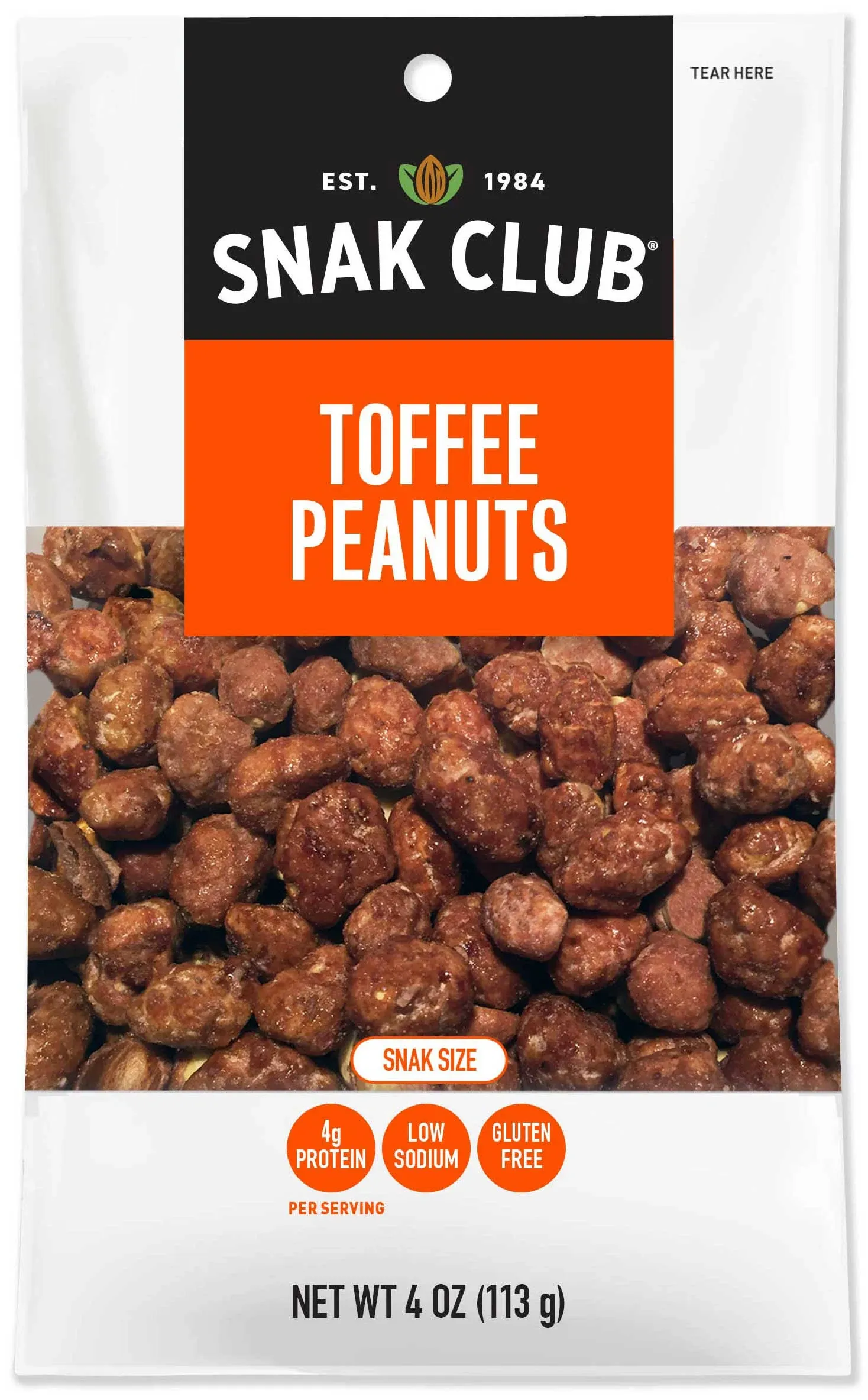 Century Snacks Snak Club Toffee Peanuts, 4 Ounce -- 12 per case