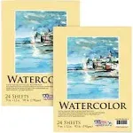 U.S. ART SUPPLY 9&#034; x 12&#034; Watercolor Painting Paper Pad 24 Sheets NEW + bonuses