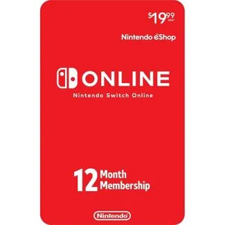 Nintendo Switch Online Month Membership Card