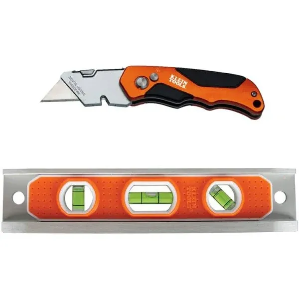 9 in. Aluminum Torpedo Level Folding Utility Knife Tool Set