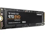 SAMSUNG (MZ-V7E500BW) 970 EVO SSD 500GB - M.2 NVMe Interface Internal Solid State Drive with V-NAND Technology, Black/Red