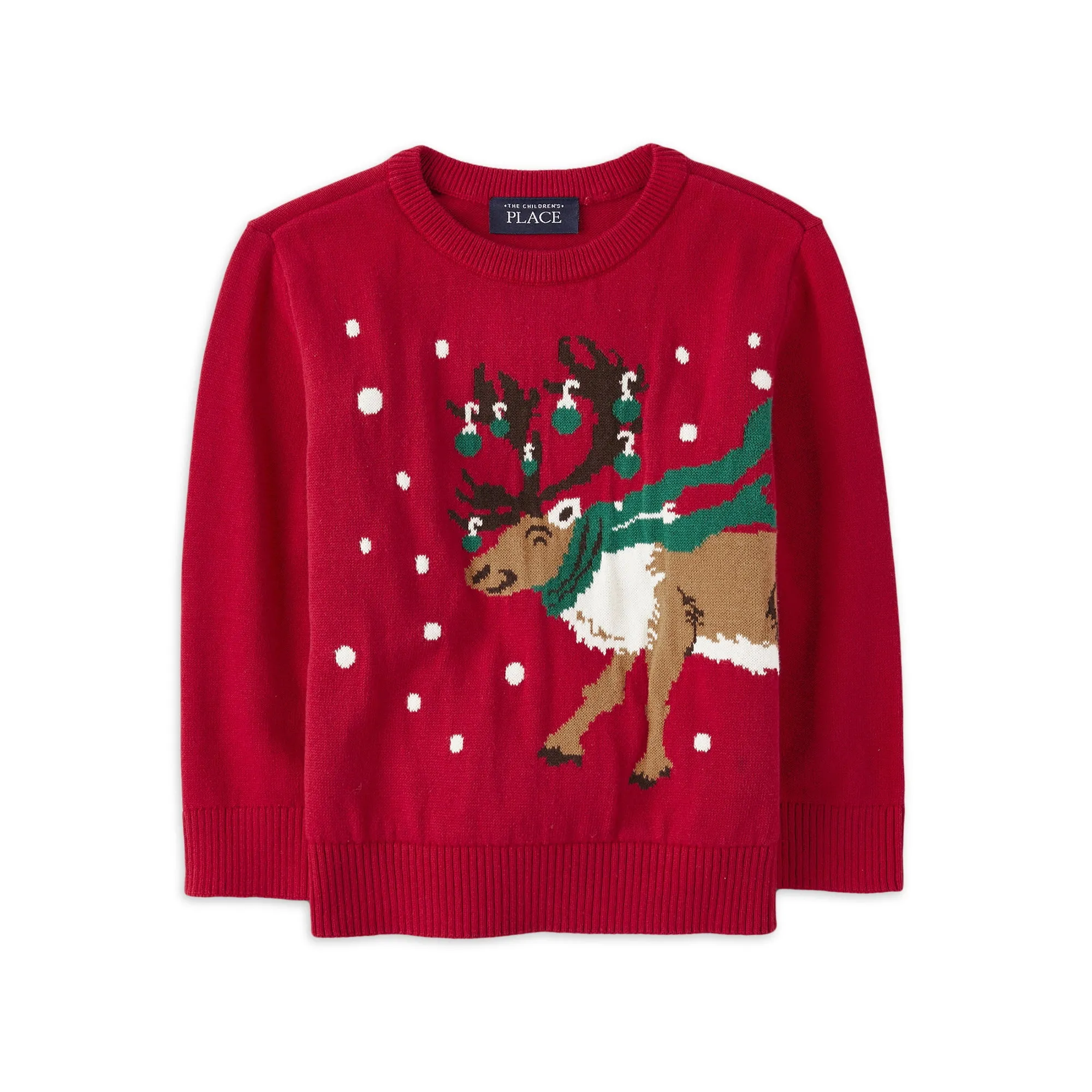 The Children's Place Baby and Toddler Boys' Intarsia Reindeer Sweater